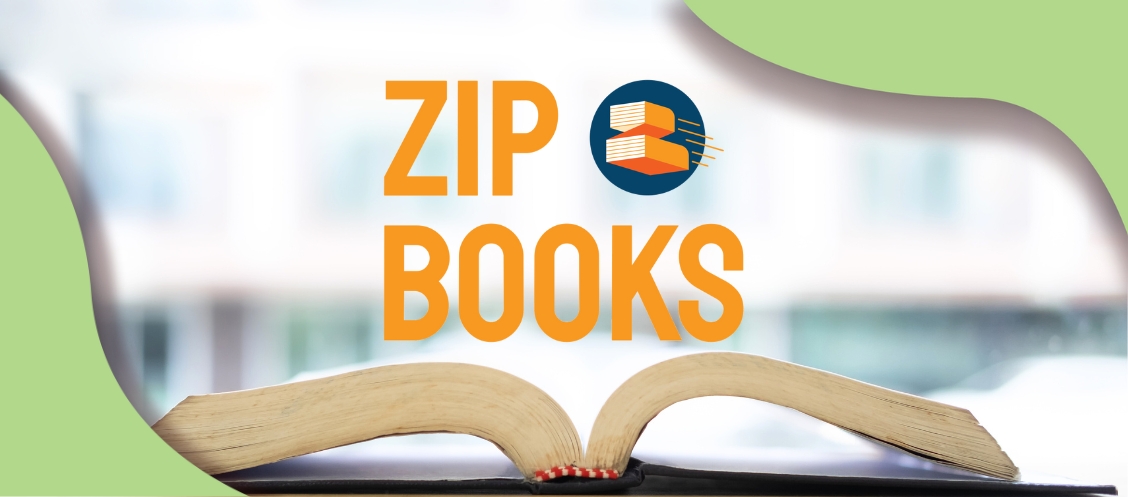 Zip Book Logo with Opened Book