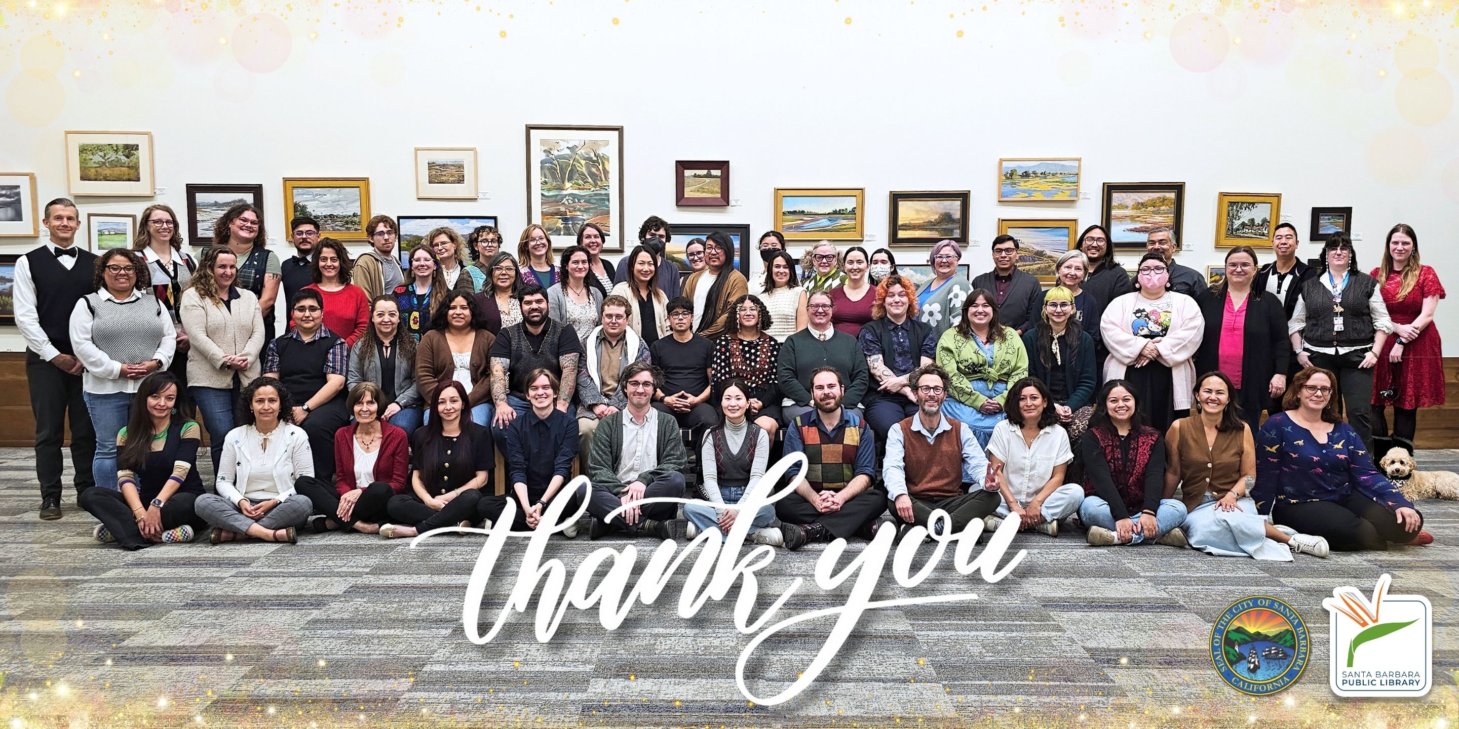 library staff in faulkner gallery