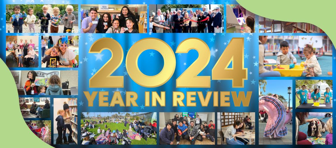 Year in Review collage with blue, silver, and gold background