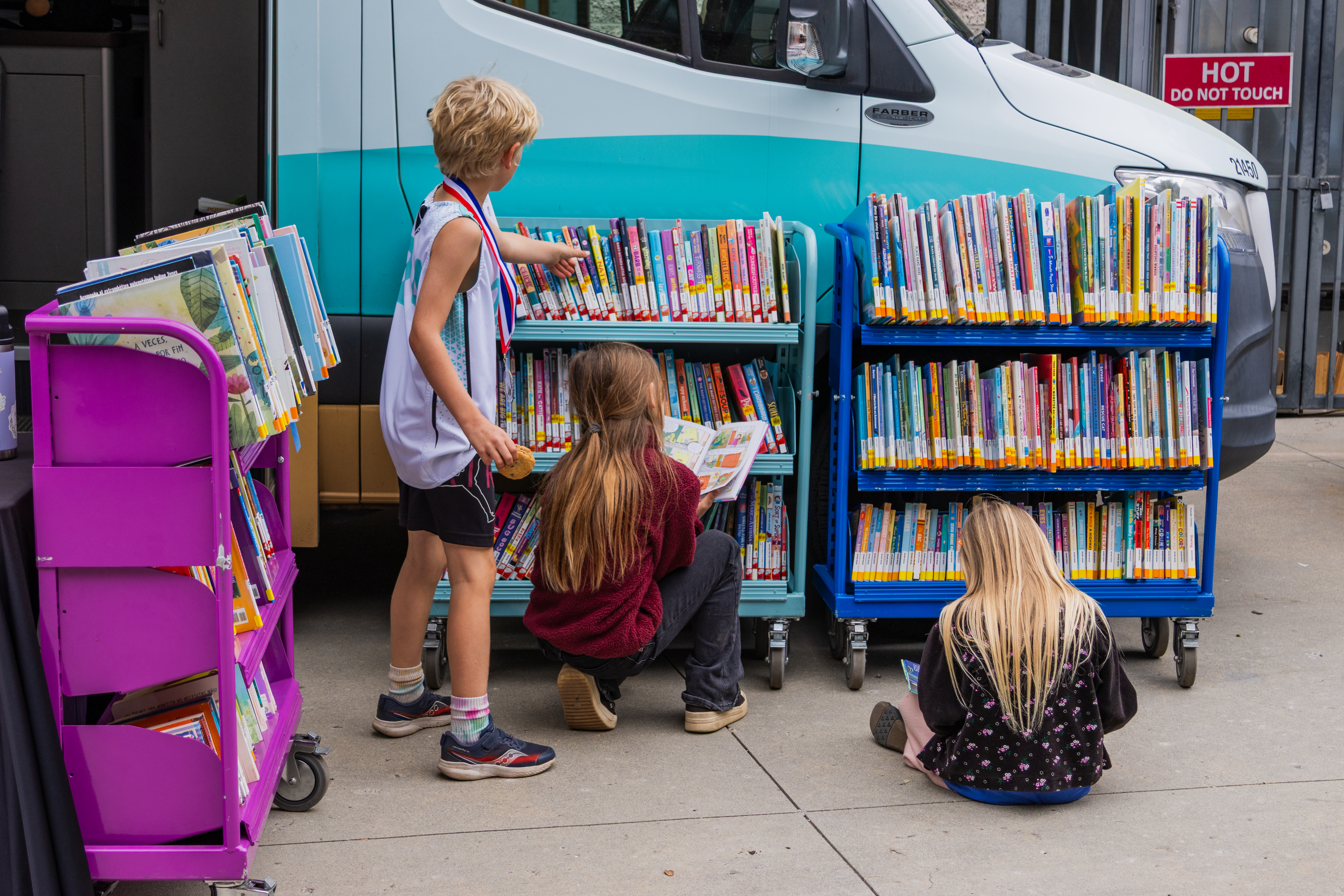 Children browsing the LOTG collection