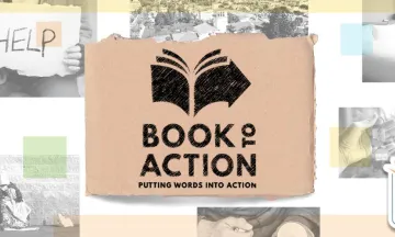 book to action logo and book