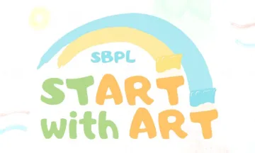 start with art logo and rainbow