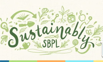 Sustainably SBPL text with green plant drawings
