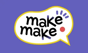 MakeMake logo speech bubble  in a purple background 
