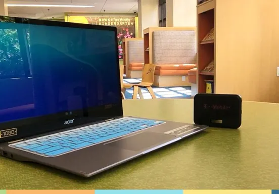 Laptop on table