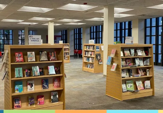 bookshelves on mail level