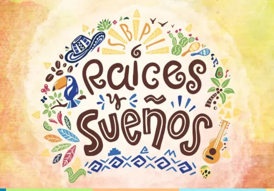 raices suenos logo with colorful icons and background