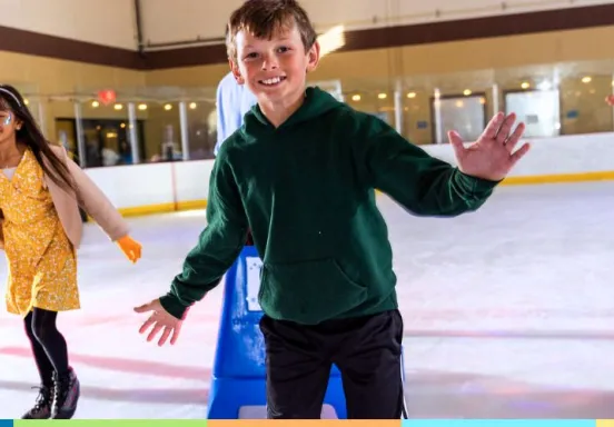 group of kids skating and smiling