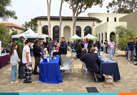 Teens gathered at the Teen Job & Volunteer Fair on the Library Plaza