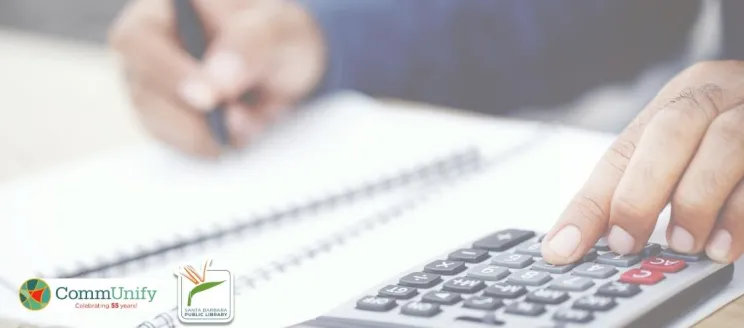 Person working with a calculator