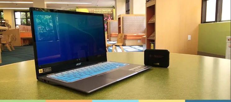 Laptop on table