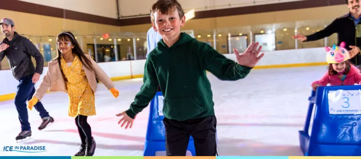 group of kids skating and smiling