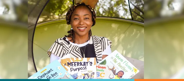 Portrait photo of Fleurie Leclercq posing with books.