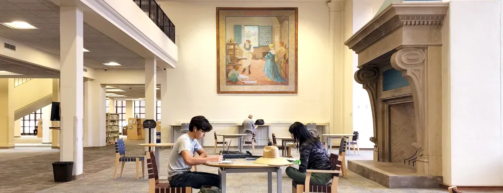 people studying at library